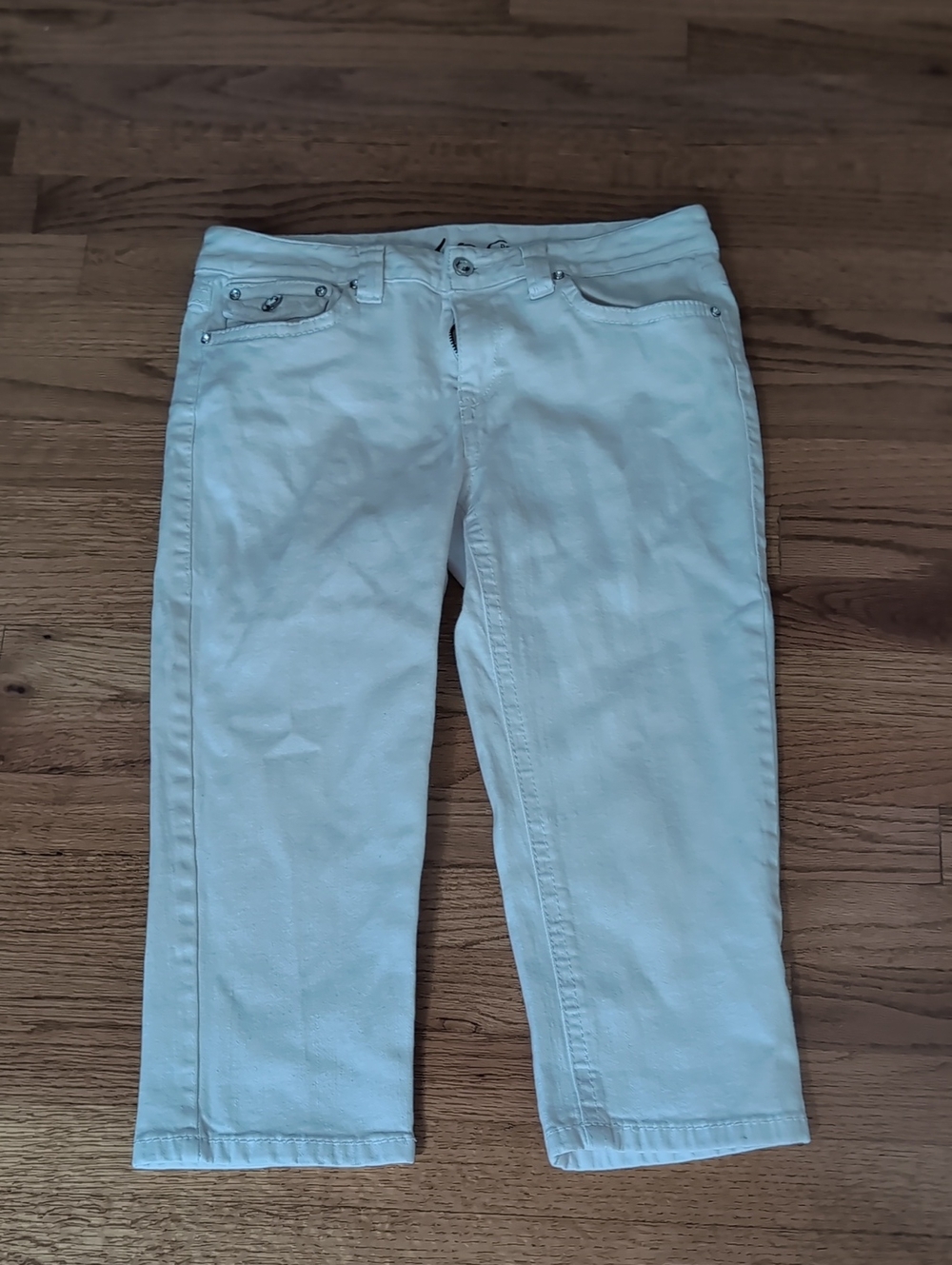 Inc Slim Embellished Denim Capris